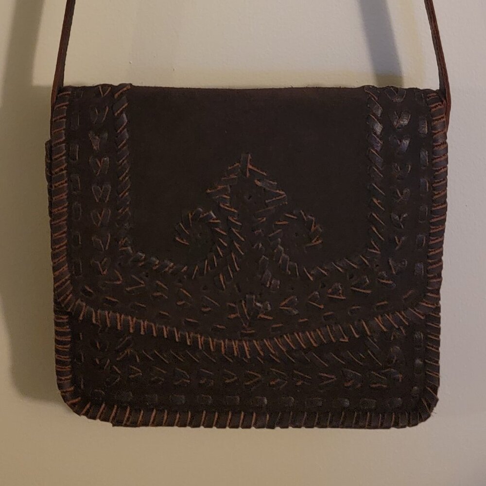 ANABAGLISH BROWN SUEDE LEATHER CROSSBODY BAG